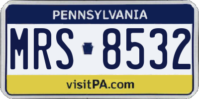 PA license plate MRS8532