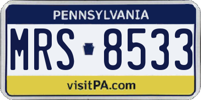 PA license plate MRS8533