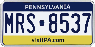 PA license plate MRS8537