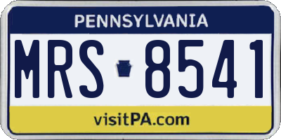 PA license plate MRS8541