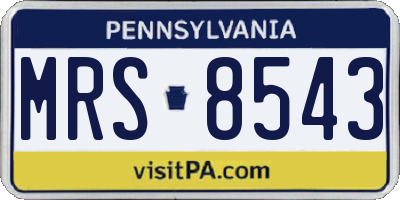 PA license plate MRS8543
