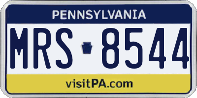 PA license plate MRS8544