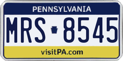 PA license plate MRS8545