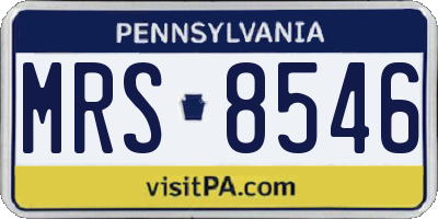 PA license plate MRS8546