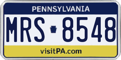 PA license plate MRS8548