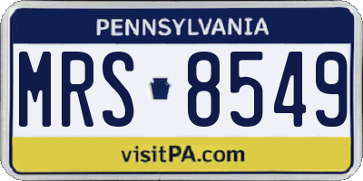 PA license plate MRS8549