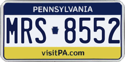 PA license plate MRS8552