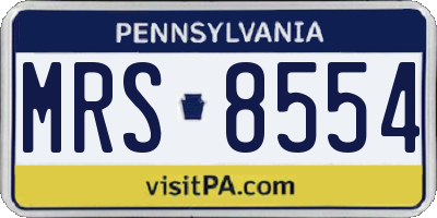 PA license plate MRS8554