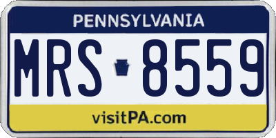 PA license plate MRS8559