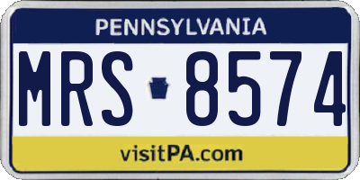 PA license plate MRS8574