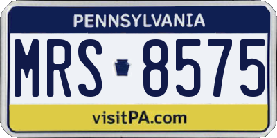 PA license plate MRS8575