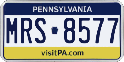PA license plate MRS8577