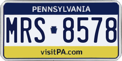 PA license plate MRS8578