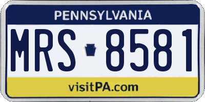PA license plate MRS8581