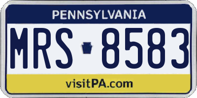 PA license plate MRS8583
