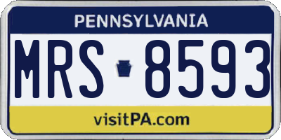 PA license plate MRS8593