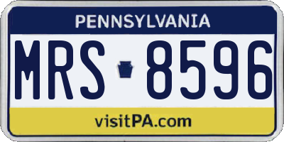 PA license plate MRS8596
