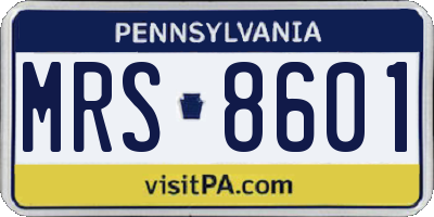 PA license plate MRS8601