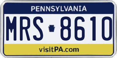 PA license plate MRS8610