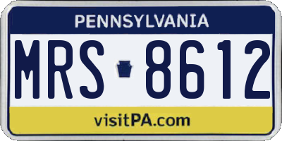 PA license plate MRS8612