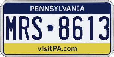 PA license plate MRS8613