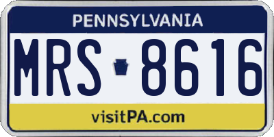 PA license plate MRS8616