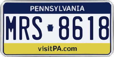 PA license plate MRS8618
