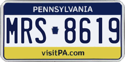 PA license plate MRS8619