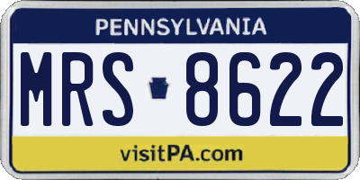 PA license plate MRS8622