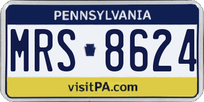 PA license plate MRS8624
