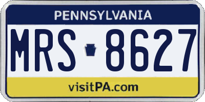 PA license plate MRS8627
