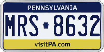 PA license plate MRS8632