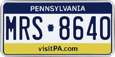 PA license plate MRS8640