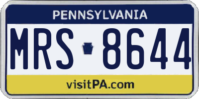 PA license plate MRS8644
