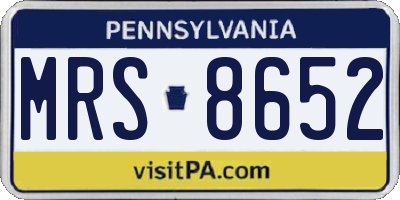 PA license plate MRS8652