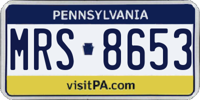 PA license plate MRS8653