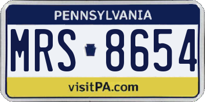 PA license plate MRS8654