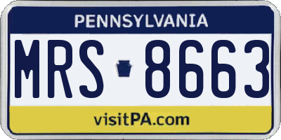 PA license plate MRS8663