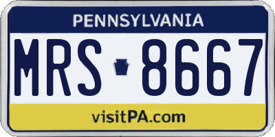 PA license plate MRS8667