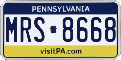PA license plate MRS8668