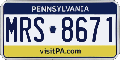 PA license plate MRS8671