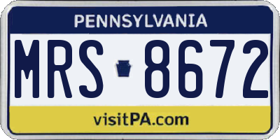 PA license plate MRS8672