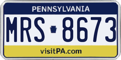 PA license plate MRS8673