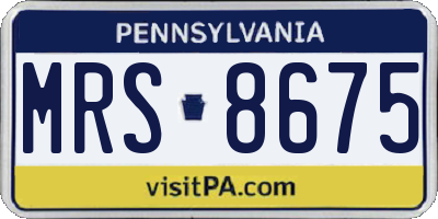 PA license plate MRS8675