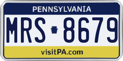 PA license plate MRS8679