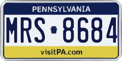 PA license plate MRS8684