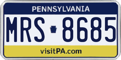 PA license plate MRS8685