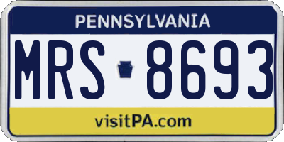 PA license plate MRS8693