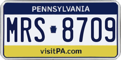 PA license plate MRS8709