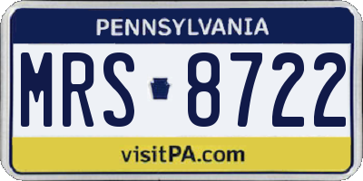 PA license plate MRS8722